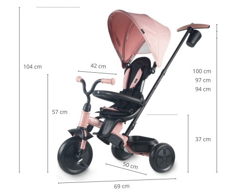 Qplay Rowerek Trójkołowy Elite Platinum Pink wiek 10m+ Qplay Rowerek Trójkołowy Elite Platinum Pink wiek 10m+