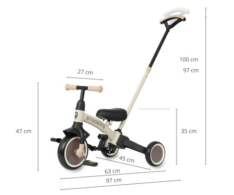 Qplay Rowerek Trójkołowy Stager 3w1 Brown wiek 2+