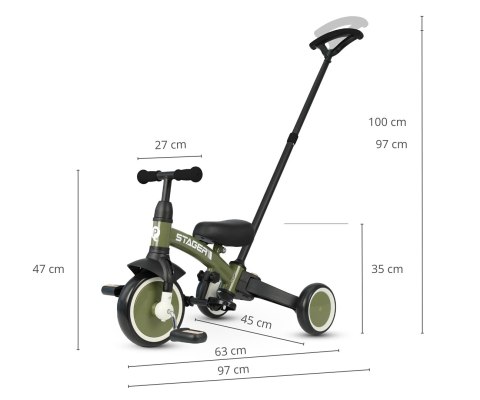Qplay Rowerek Trójkołowy Stager 3w1 Green wiek 2+