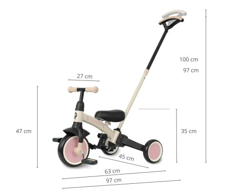 Qplay Rowerek Trójkołowy Stager 3w1 Pink wiek 2+ Qplay Rowerek Trójkołowy Stager 3w1 Pink wiek 2+