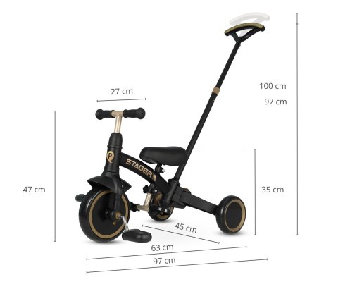 Qplay Rowerek Trójkołowy Stager 3w1 Platinum wiek 2+ Qplay Rowerek Trójkołowy Stager 3w1 Platinum wiek 2+