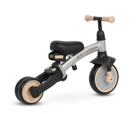 Qplay Rowerek Trójkołowy Stager 3w1 Silver wiek 2+
