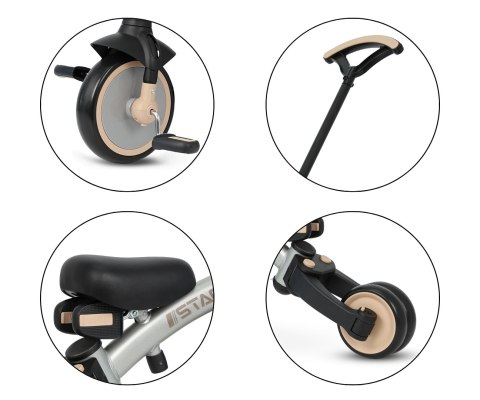 Qplay Rowerek Trójkołowy Stager 3w1 Silver wiek 2+