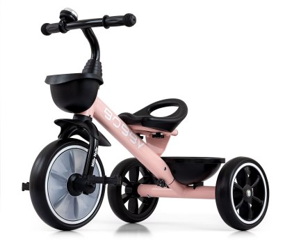 Rowerek trójkołowy z dzwonkiem i koszykiem dla dzieci 2+ Bobby Pink