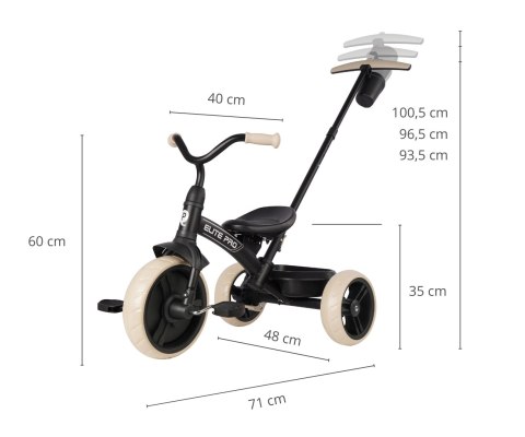 MILLY MALLY Qplay Rowerek trójkołowy Elite Pro Black
