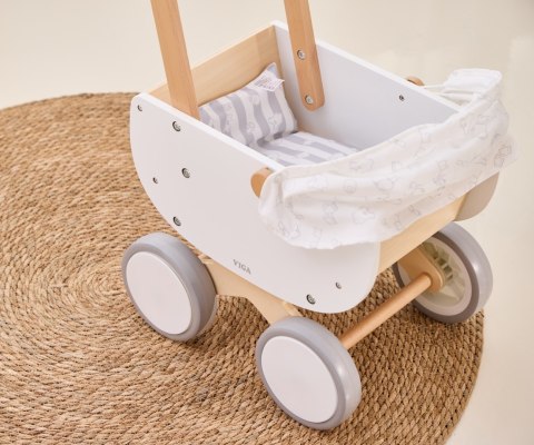 Viga 44719 PolarB Drewniany wózek dla lalek z gondolą